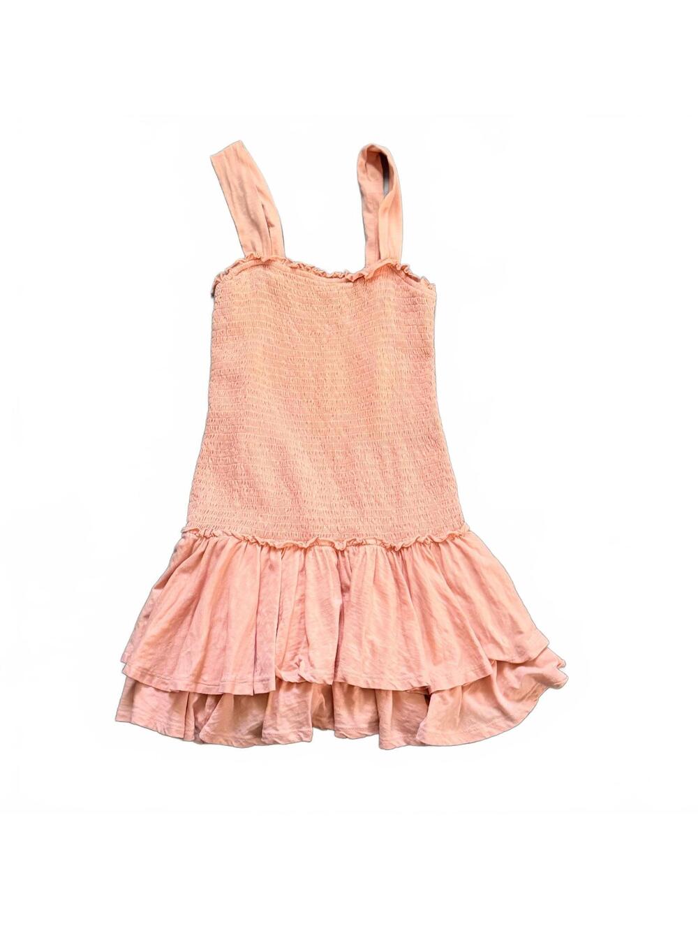 American Eagle Peach Smocked Ruffle Mini Dress Size XS